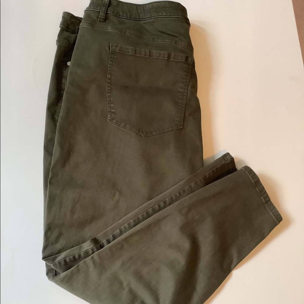 Lane Bryant Mid Rise Stretch Skinny Green Jeans 26